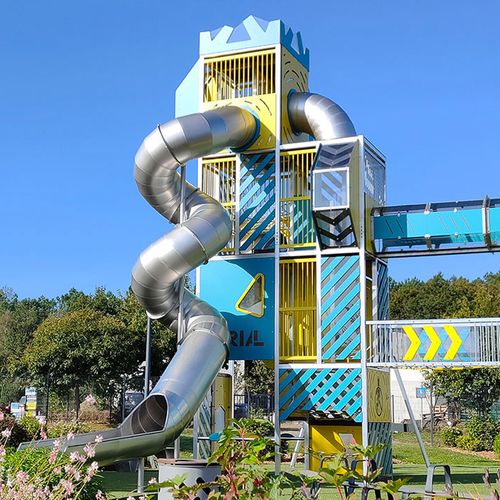 无动力乐园户外游乐场设备不锈钢木质滑梯小区幼儿园爬网设施定制